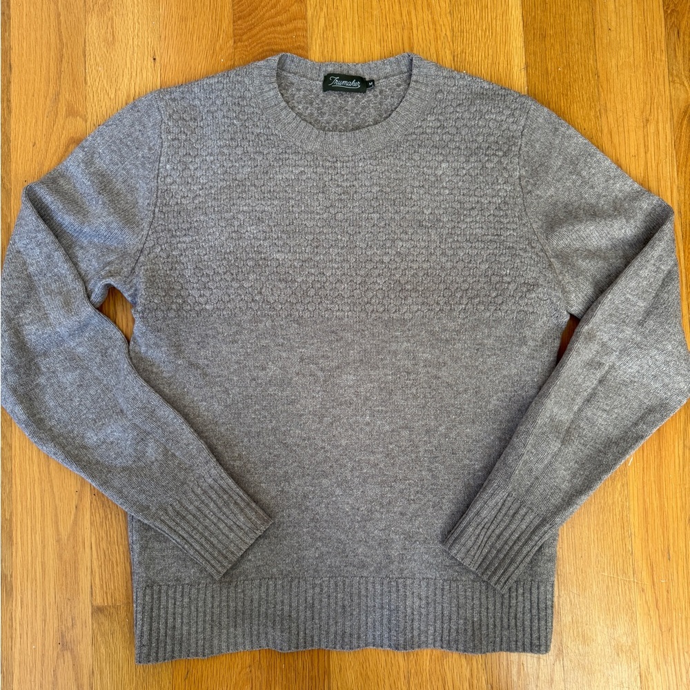 Trumaker Wool + Yak Blend Sweater (M) Heather Brown Gray - Luxury Quality